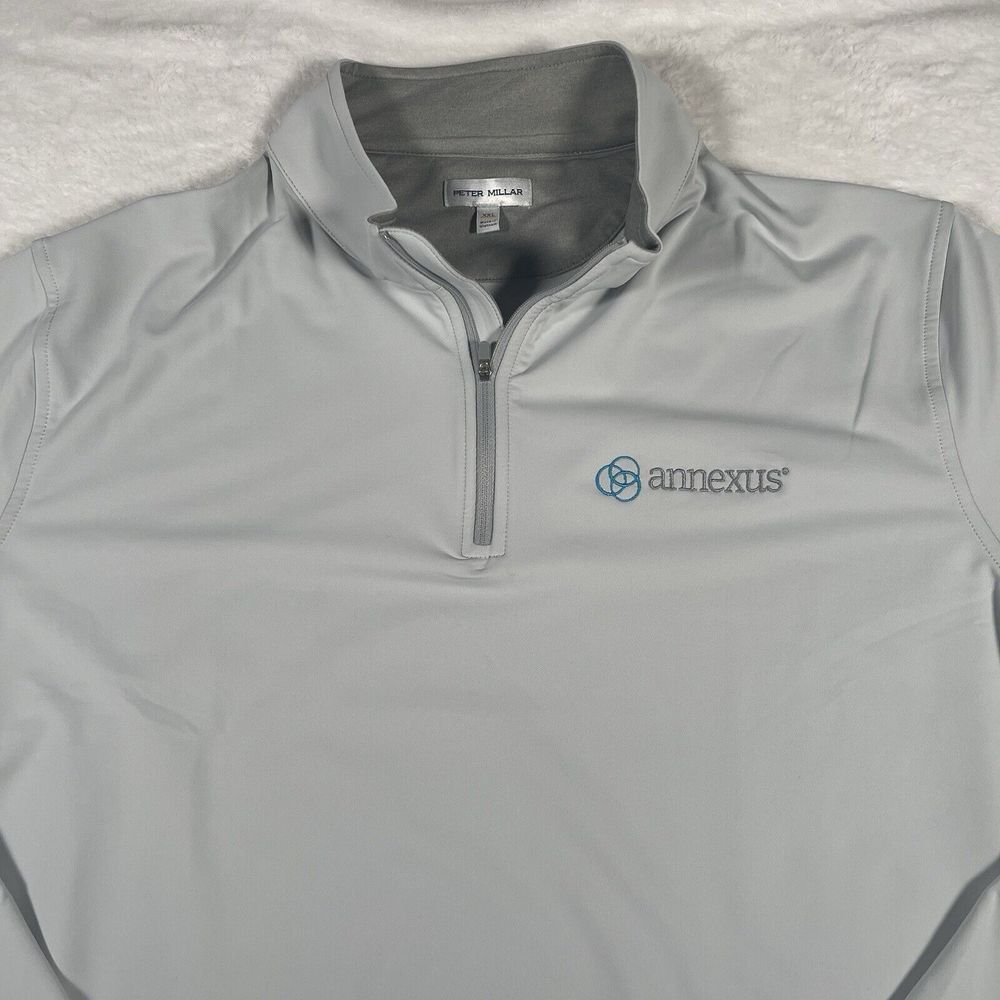Peter Millar Crown Sport Perth Performance 1/4 Zip‎ British Gray Men's XXL